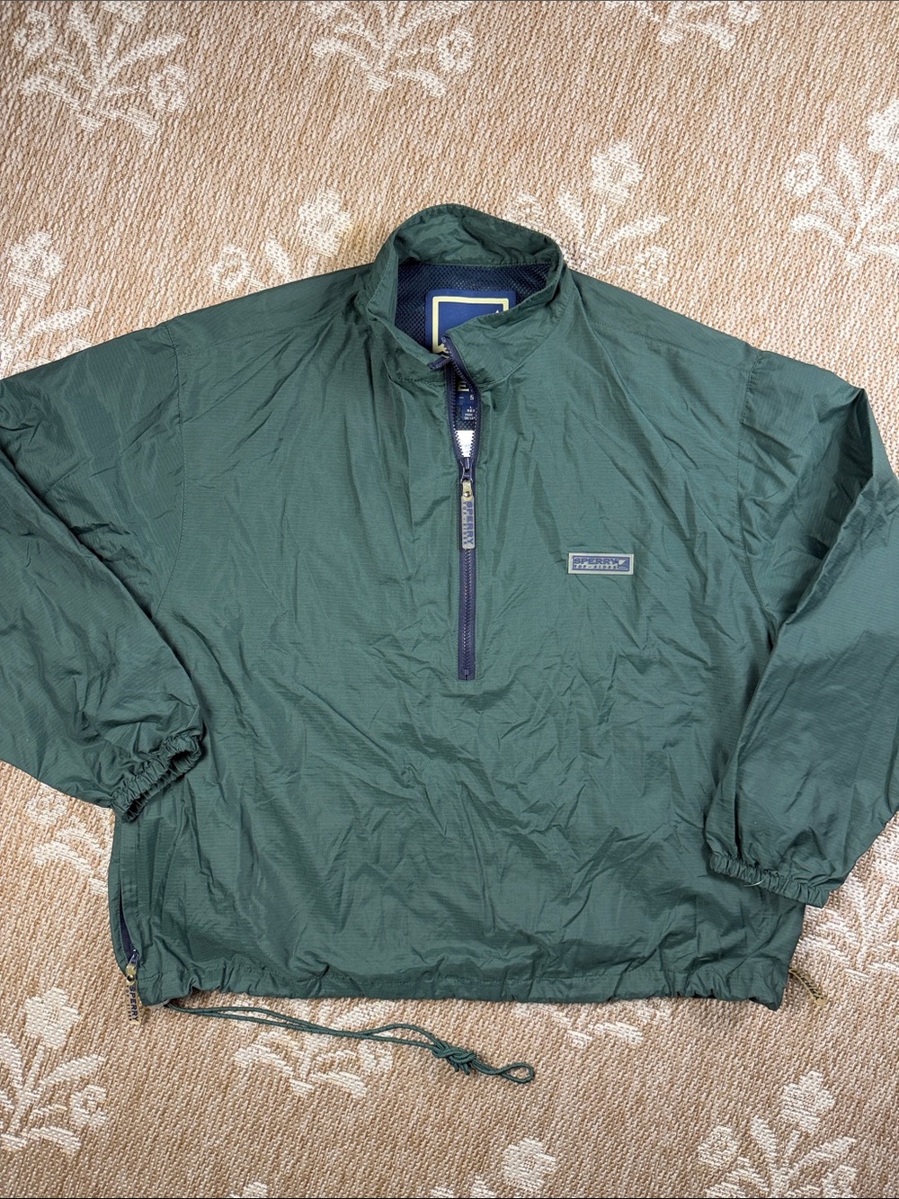Sperry Dark Green Quarter-Zip Windbreaker Pullover